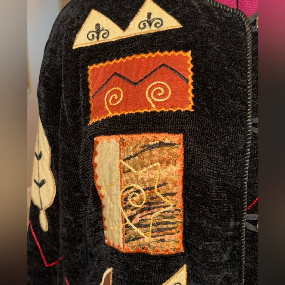 Women's Black Patchwork Jacket - image 1